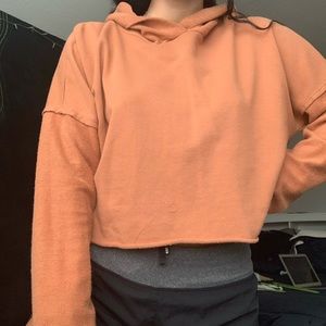 Burnt orange cropped hoodie